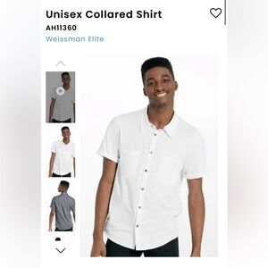 Weissman Elite Unisex Collared Shirt White AH11360